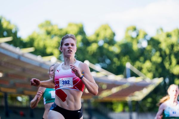 Talea Prepens (TV Cloppenburg) ueber 100m am 02.07.2022 waehrend den NLV+BLV Leichtathletik-Landesmeisterschaften im Jahnstadion in Goettingen (Tag 1)